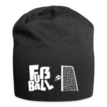 Fußball Kind Ball Tor Geschenk - Jersey-Beanie - Schwarz - Vorne