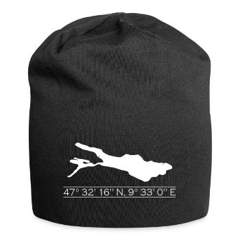 Lake Constance | Coordinates | white - Jersey Beanie - black - Front