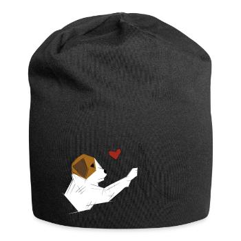 Chien High Five Amateur de chiens - Bonnet en jersey - noir - Devant