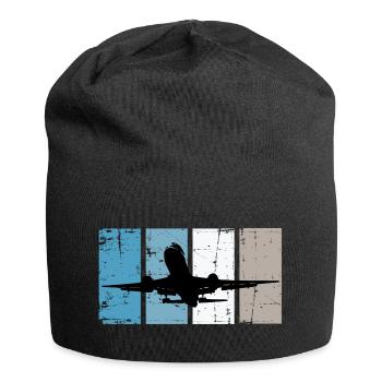 Flugzeug Pilot Luftfahrt - Jersey-Beanie - Schwarz - Vorne