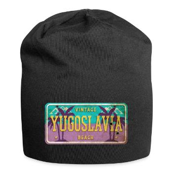 Jugoslawien Vintage Schild - Jersey-Beanie - Schwarz - Vorne