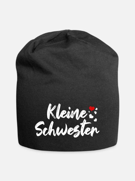 Kleine Schwester Liebe Schwesterherz - Jersey-Beanie - Schwarz