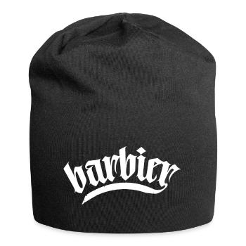 barbier haar bart barber rasieren männer barber - Jersey-Beanie - Schwarz - Vorne