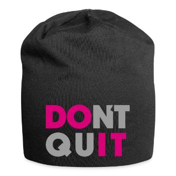 dont quit do it - Jersey-Beanie - Schwarz - Vorne