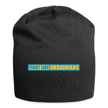 fight like ukrainians quote - Jersey Beanie - black - Front