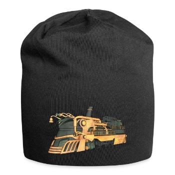 Steampunk Dampflokomotive - Jersey-Beanie - Schwarz - Vorne