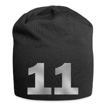 Geburtstag 11 Jahre - Jersey-Beanie - Schwarz - Vorne