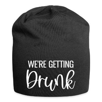 We're Getting Drunk Team Bride Lustiges JGA - Jersey-Beanie - Schwarz - Vorne