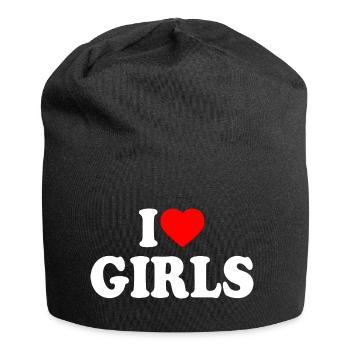 I love girls - Bonnet en jersey - noir - Devant