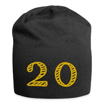 20. 20 ANS. 20e ANNIVERSAIRE. ANNIVERSAIRE 20 ANS. - Bonnet en jersey - noir - Devant