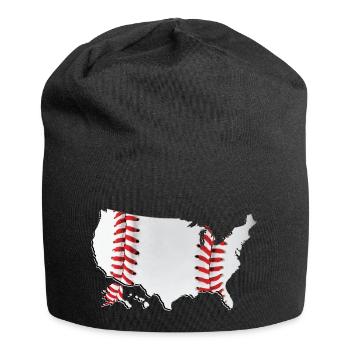 États-Unis | Vrai baseball | Carte - Bonnet en jersey - noir - Devant