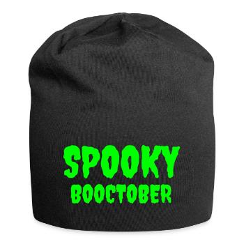 Spooky Booctober Jack-O'-Lantern Design - Jersey Beanie - black - Front