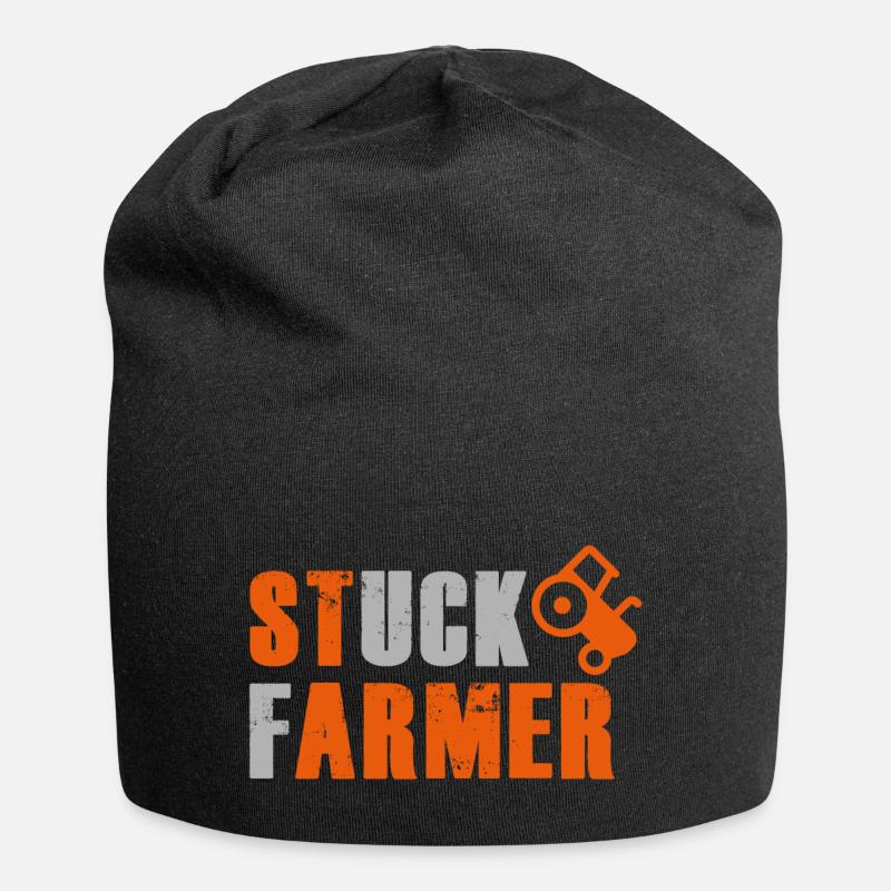 STUCK FARMER DARK - Jersey Beanie - black