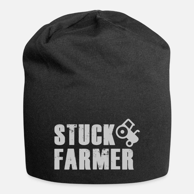 STUCK FARMER MID GREY - Jersey Beanie - black