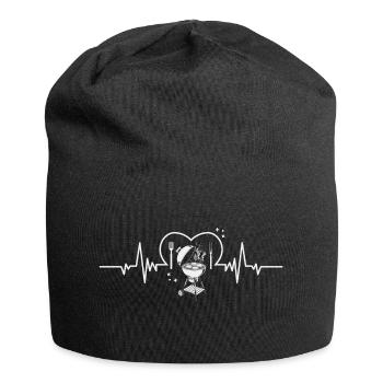 Grill Love Heartbeat BBQ Grill Master Gift - Jersey Beanie - black - Front