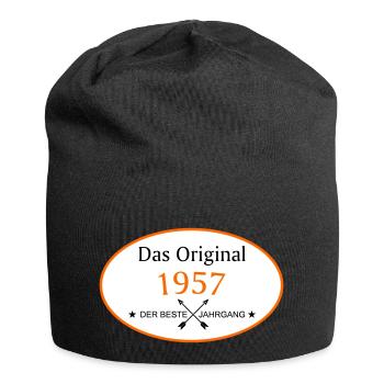 1957 - der beste Jahrgang - Jersey-Beanie - Schwarz - Vorne