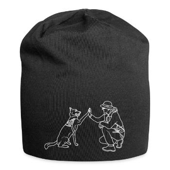 Hund High Five - Jersey-Beanie - Schwarz - Vorne
