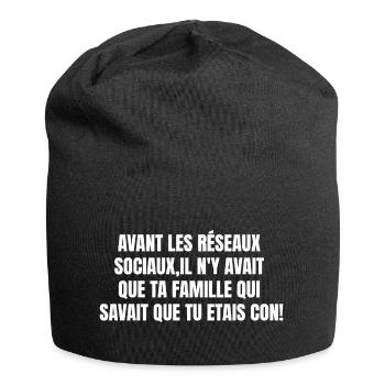 La bêtise, version vintage - Bonnet en jersey - noir - Devant
