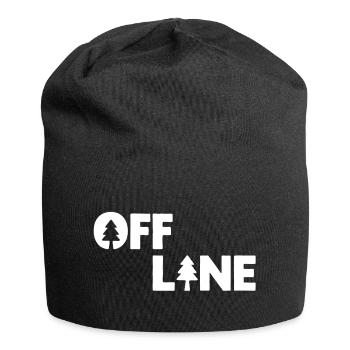 Hors ligne – Motif de dicton Nature, Forêt et Plein Air - Bonnet en jersey - noir - Devant