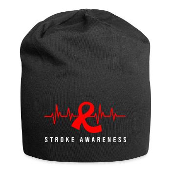 Hirnschlag Schlaganfall - Jersey-Beanie - Schwarz - Vorne