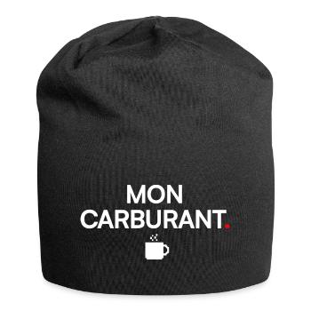 MON CARBURANT | Humour café - Bonnet en jersey - noir - Devant