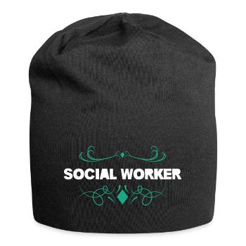 Conception d’ornements pour travailleurs sociaux - Bonnet en jersey - noir - Devant