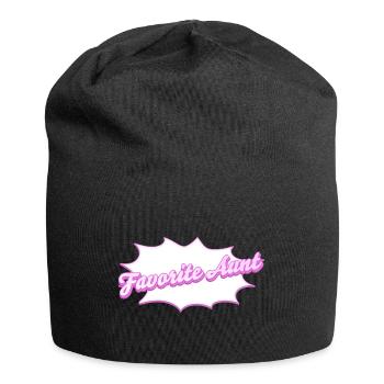 Schriftzug Favorite Aunt für die Lieblingstante - Jersey-Beanie - Schwarz - Vorne