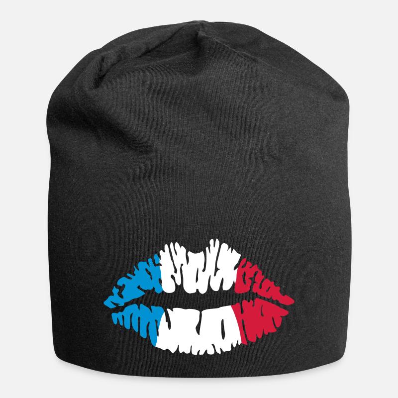 Frankreich - Jersey-Beanie - Schwarz