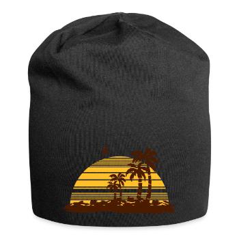 sunset island - Jersey-Beanie - Schwarz - Vorne