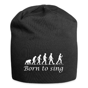 Cadeau Karaoké: Chanteur de l'évolution né pour chanter - Bonnet en jersey - noir - Devant