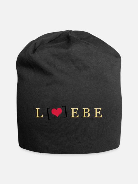Liebe / Lebe - Jersey-Beanie - Schwarz