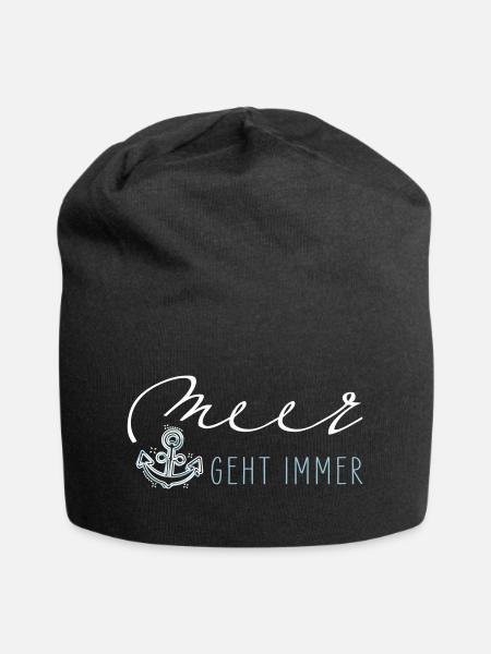 Meer geht immer - Jersey-Beanie - Schwarz