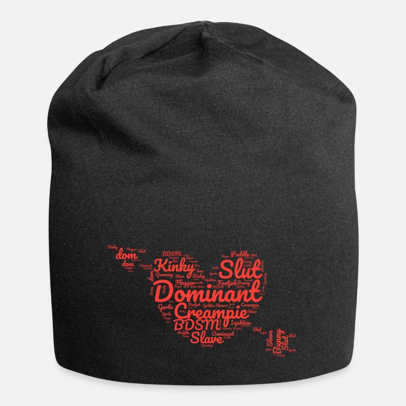 BDSM DOMINAT WOLKE CLOUD Herz Idee - Jersey-Beanie - Schwarz