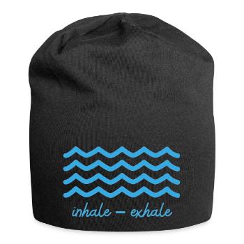 Meditation design with "inhale - exhale" - Jersey Beanie - black - Front