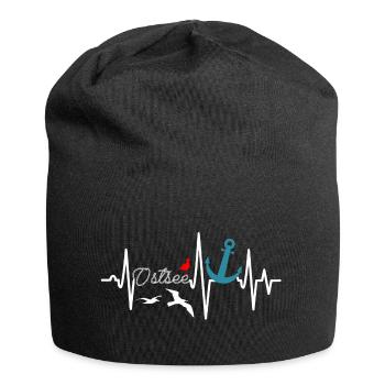 Ostsee Heartbeat Anker - Maritim - Jersey-Beanie - Schwarz - Vorne