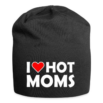 I love hot moms - Jersey-Beanie - Schwarz - Vorne