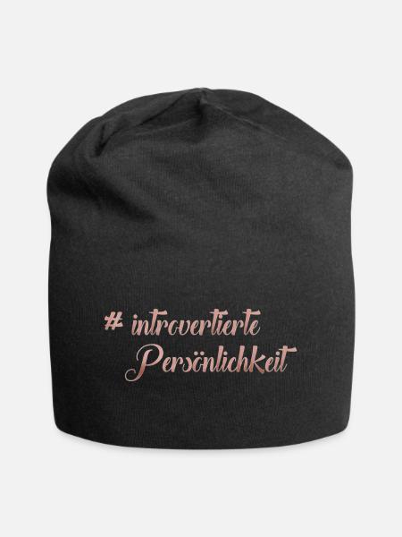 introvertierte Persönlichkeit - Jersey-Beanie - Schwarz