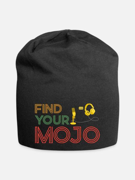 Finden Sie Ihre Mojo Colourful Violet Pink Retro Schriftart - Jersey-Beanie - Schwarz
