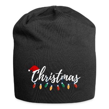 Weihnachtsgeschenk - Jersey-Beanie - Schwarz - Vorne