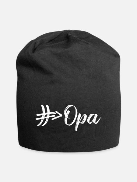 Opa # Hashtag Rautenpfeil - Jersey-Beanie - Schwarz