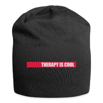 therapy is cool Quote - Jersey Beanie - black - Front