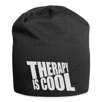 therapy is cool Quote - Jersey Beanie - black - Front