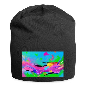 Bunte Frau - Jersey-Beanie - Schwarz - Vorne
