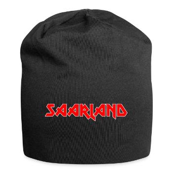 Modisches Heimat SAARLAND Metal-Design - Jersey-Beanie - Schwarz - Vorne