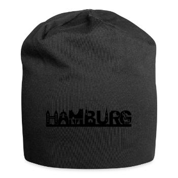 Hamburg skyline with sights - Jersey Beanie - black - Front
