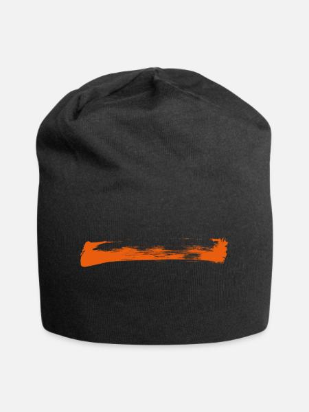 Streifen -Pinsel Strich VINTAGE Deko - Jersey-Beanie - Schwarz