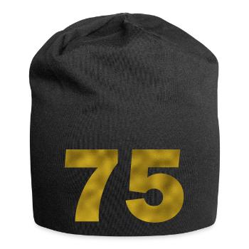 Anniversaire 75 ans - Bonnet en jersey - noir - Devant