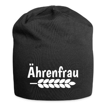 Ährenfrau – Ehrenfrau mit Ähre - Jersey-Beanie - Schwarz - Vorne