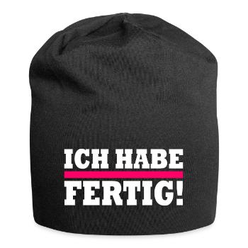 Ich habe fertig - Jersey-Beanie - Schwarz - Vorne