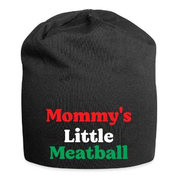 Mamas Kleine Fleischbällchen Lustig Italienisch Im Ein Wenig - Jersey-Beanie - Schwarz - Vorne